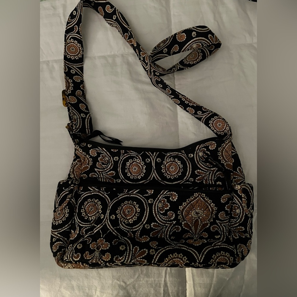 Vera Bradley Crossbody Bag - Black Pattern - Like New